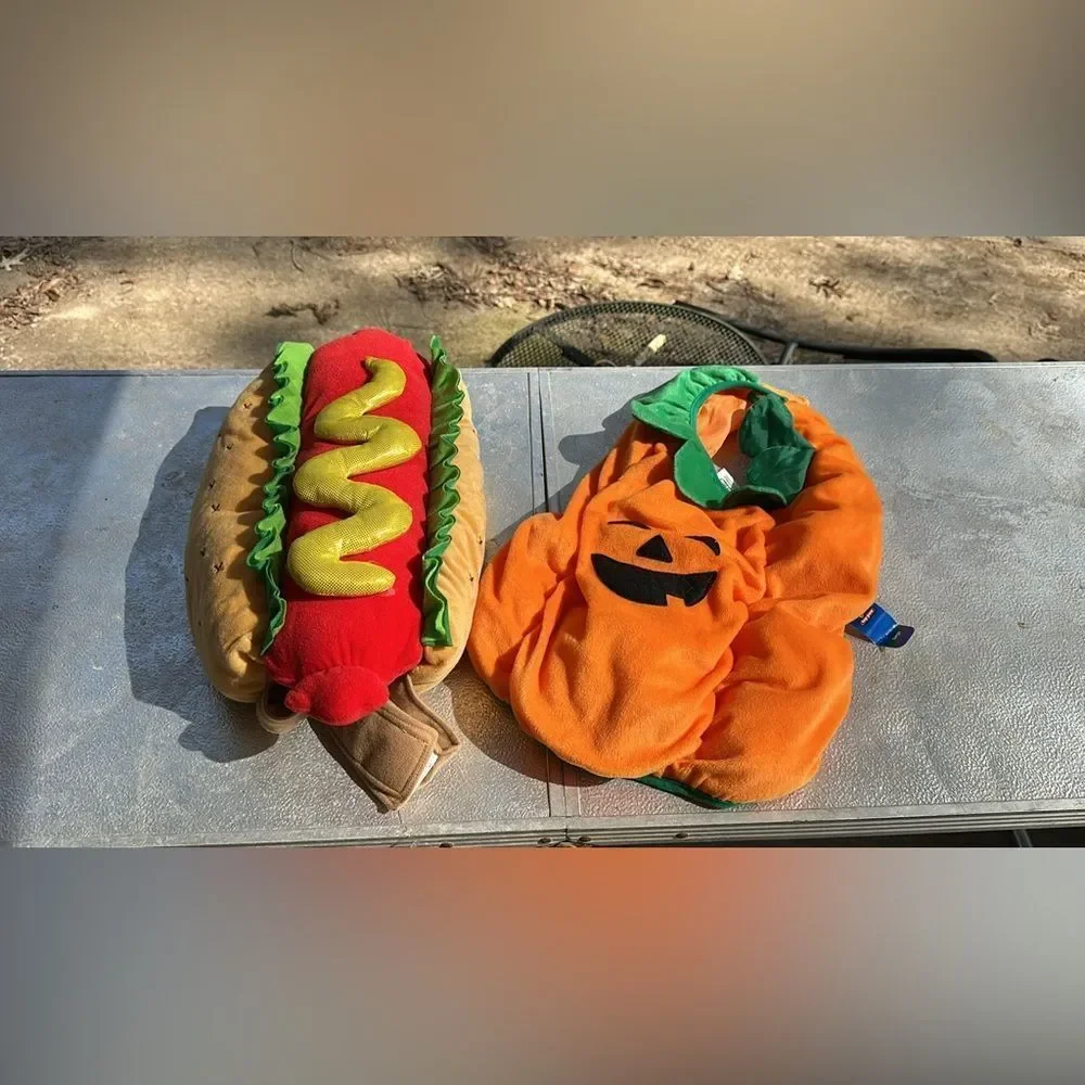 Hot Dog and Pumpkin Dog Costume Set